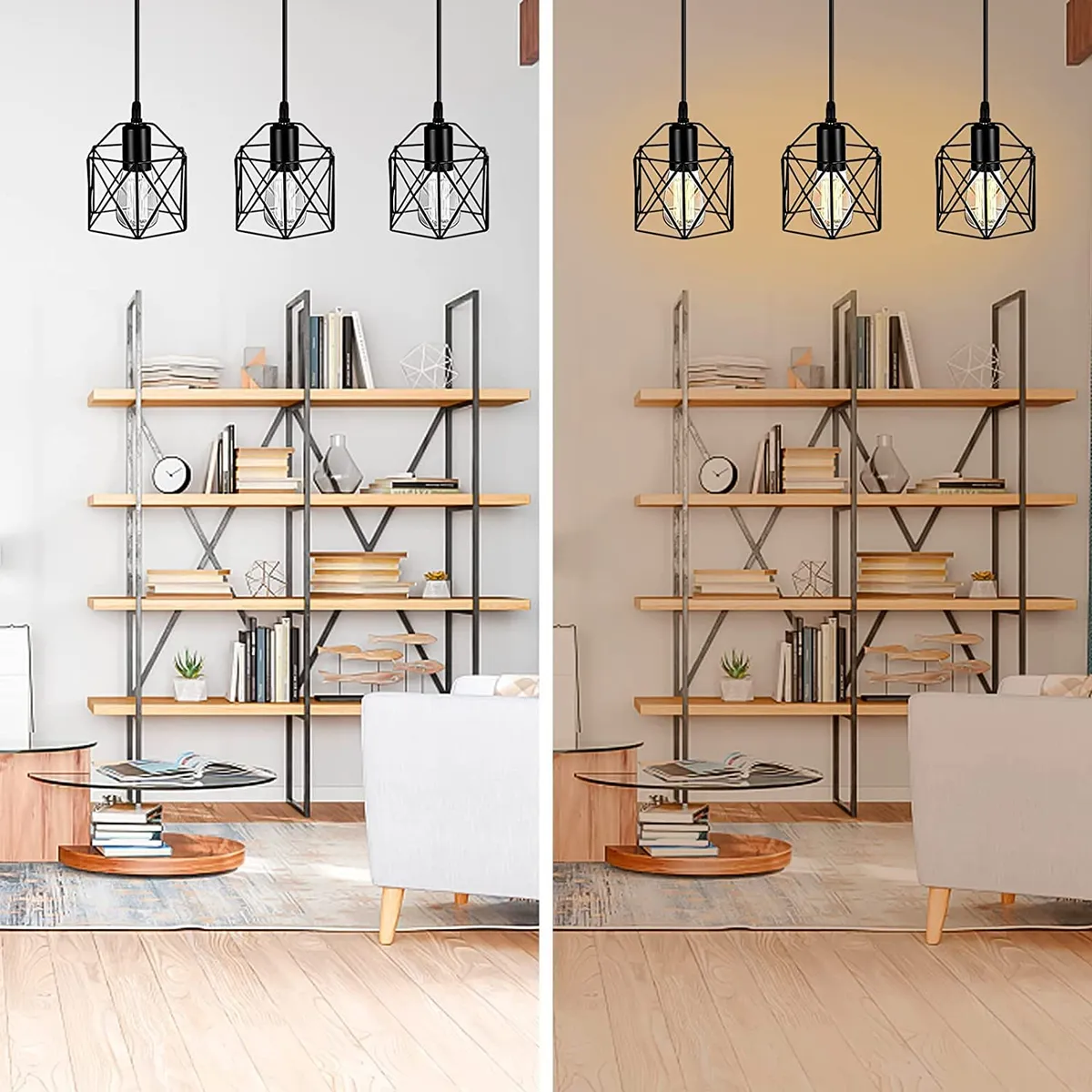 TATEE - Lámpara Colgante De Techo Cristal Moderna Decorativa 3 Cabez