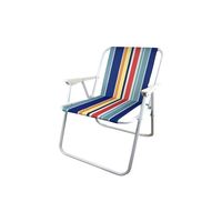 Silla plegable acero rayada playera piscina terraza