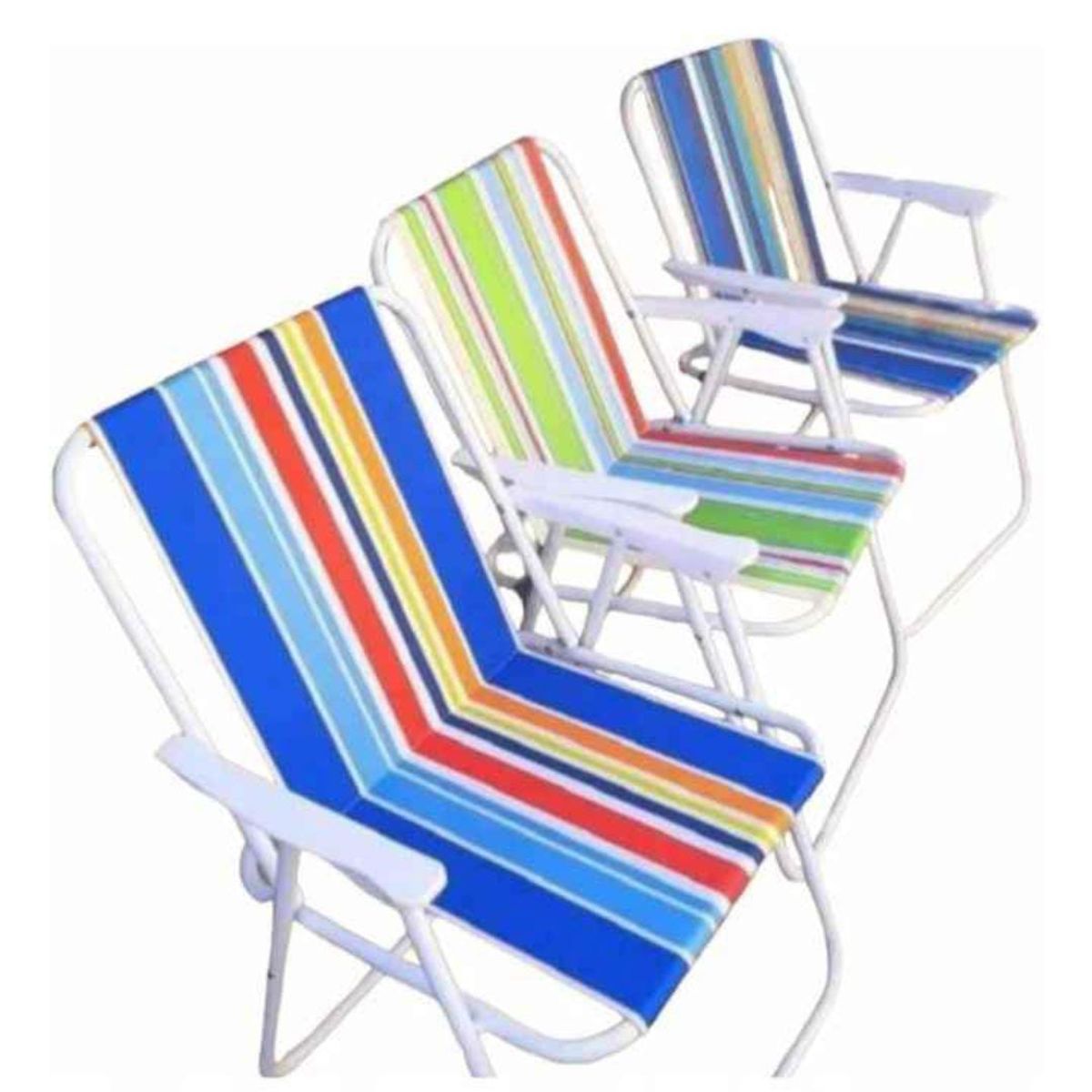 DEWINNER - Silla plegable acero rayada playera piscina terraza