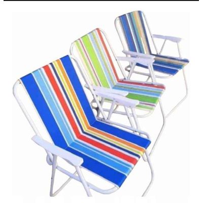 Imagen 2 del producto Silla plegable acero rayada playera piscina terraza