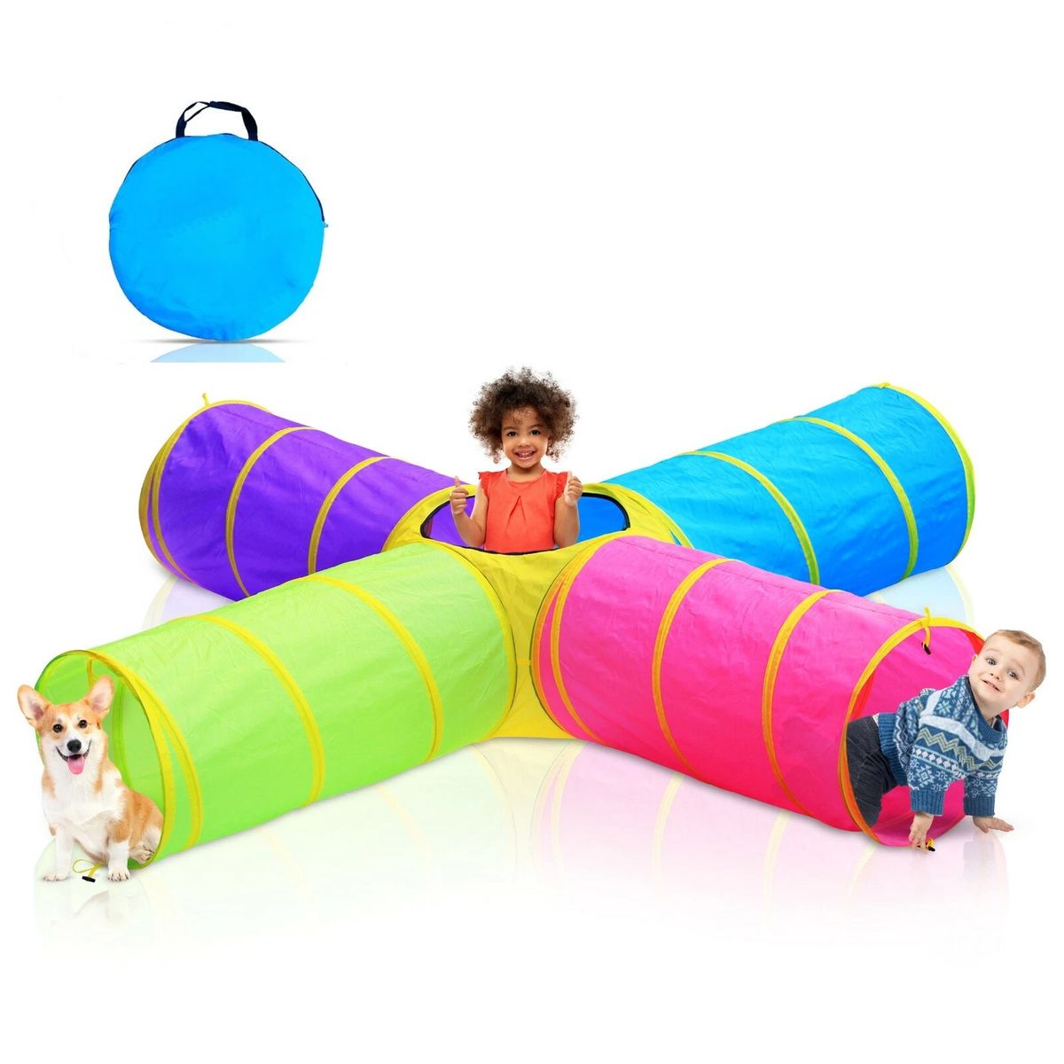 GENERICO - Plegable Túnel De Juego De 4 Vías Regalo Para Niños Mascota