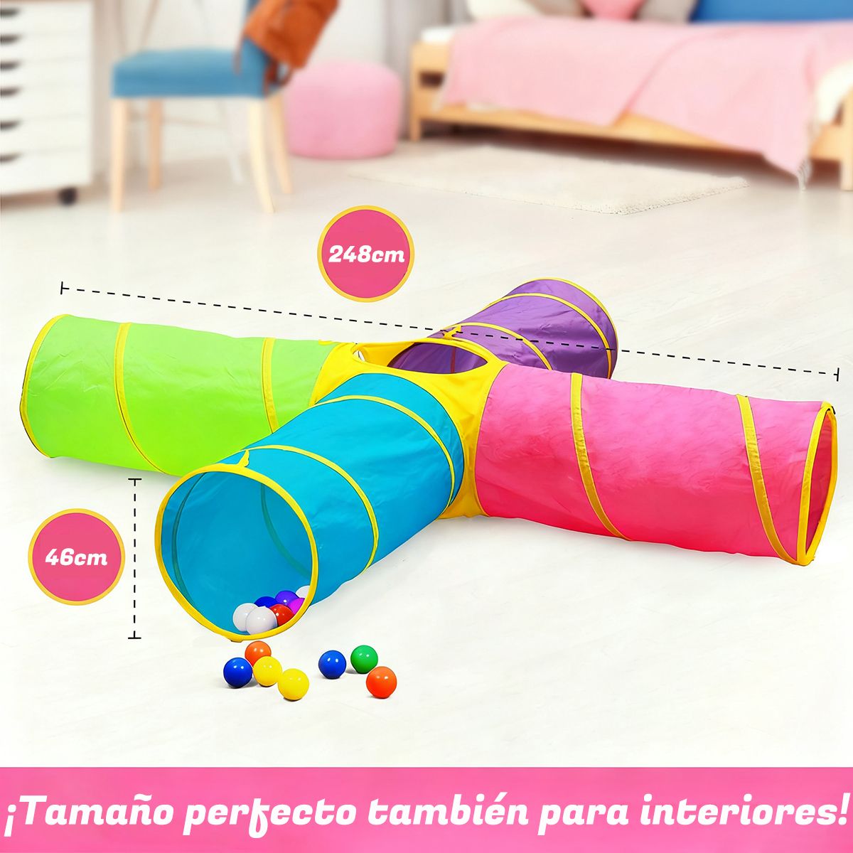 GENERICO - Plegable Túnel De Juego De 4 Vías Regalo Para Niños Mascota