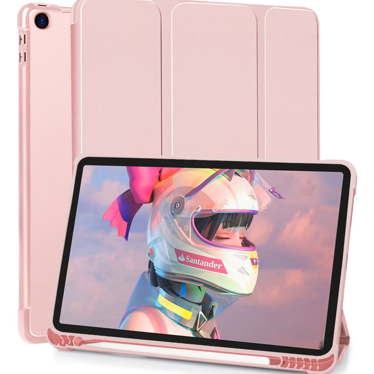 SUPERCENTER - Carcasa Smart Case Para iPad 10.2 7/8/9 Gen. C Ranura Pencil Rosa
