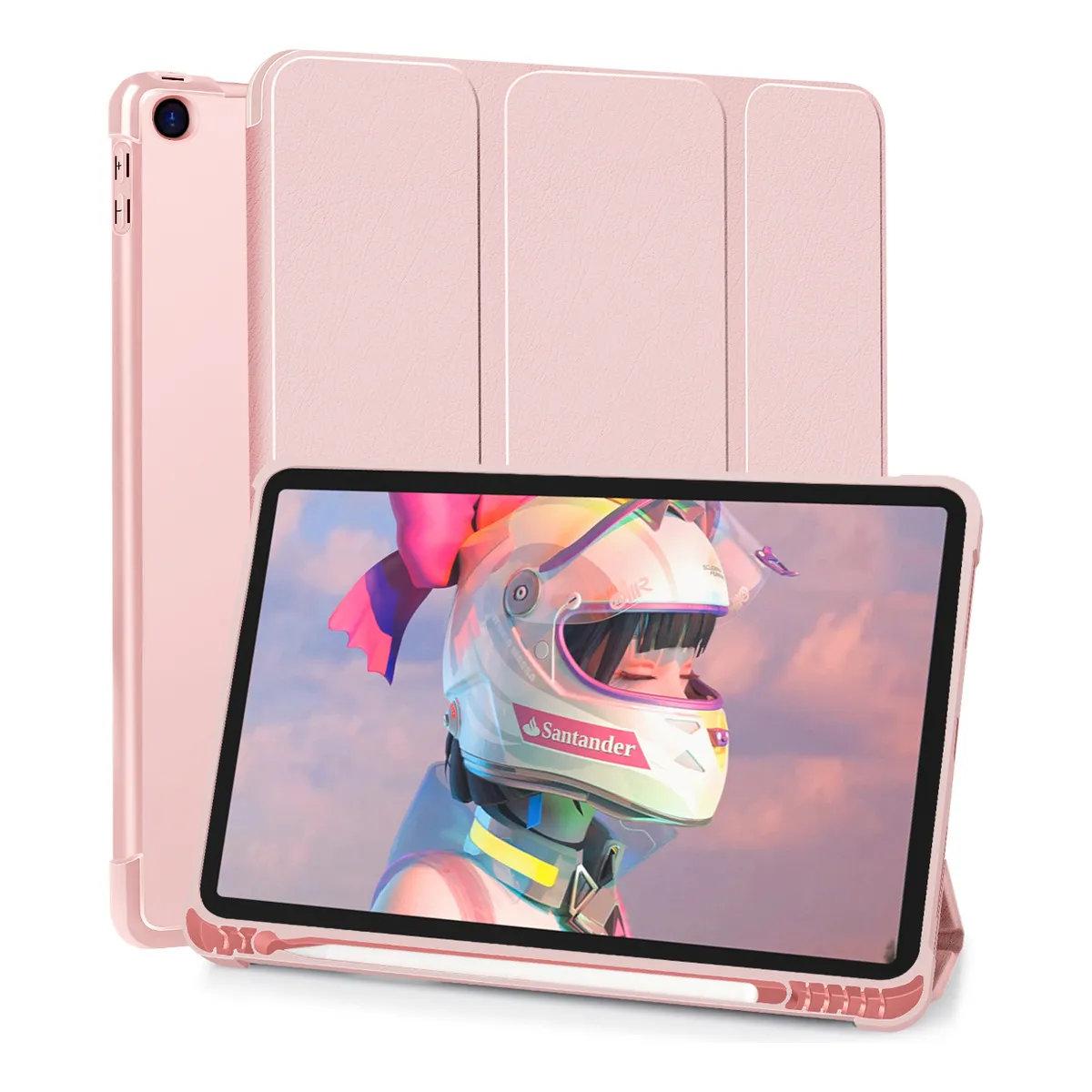 SUPERCENTER - Carcasa Smart Case Para iPad 10.2 7/8/9 Gen. C Ranura Pencil Rosa