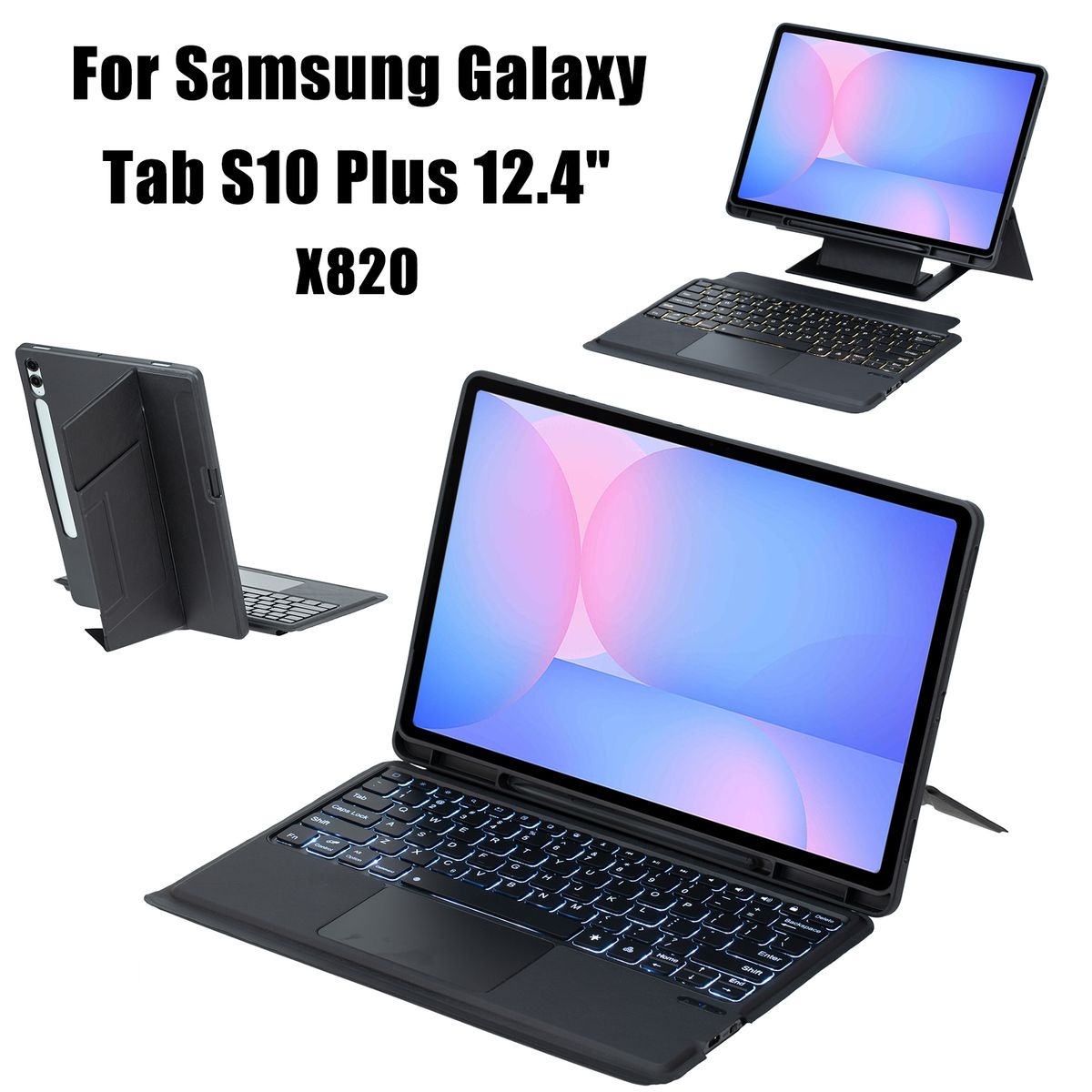 RENVMEXY - Teclado Bluetooth con Touchpad para Samsung Tab S10 FE Plus