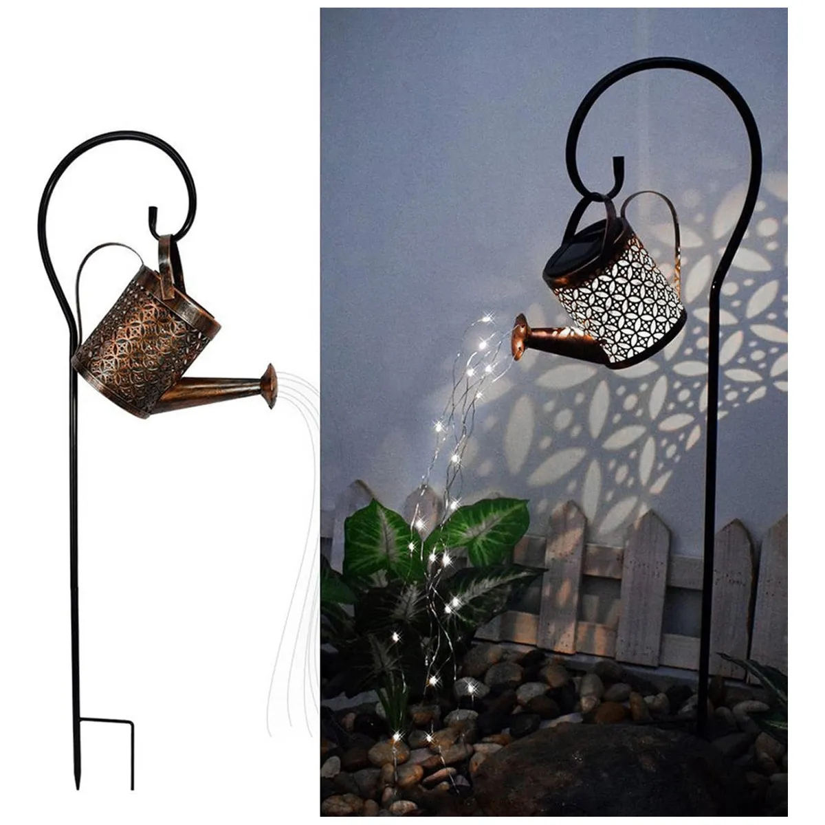 SUPERCENTER - Regadera Solar Hueca Agua Led Impermeable