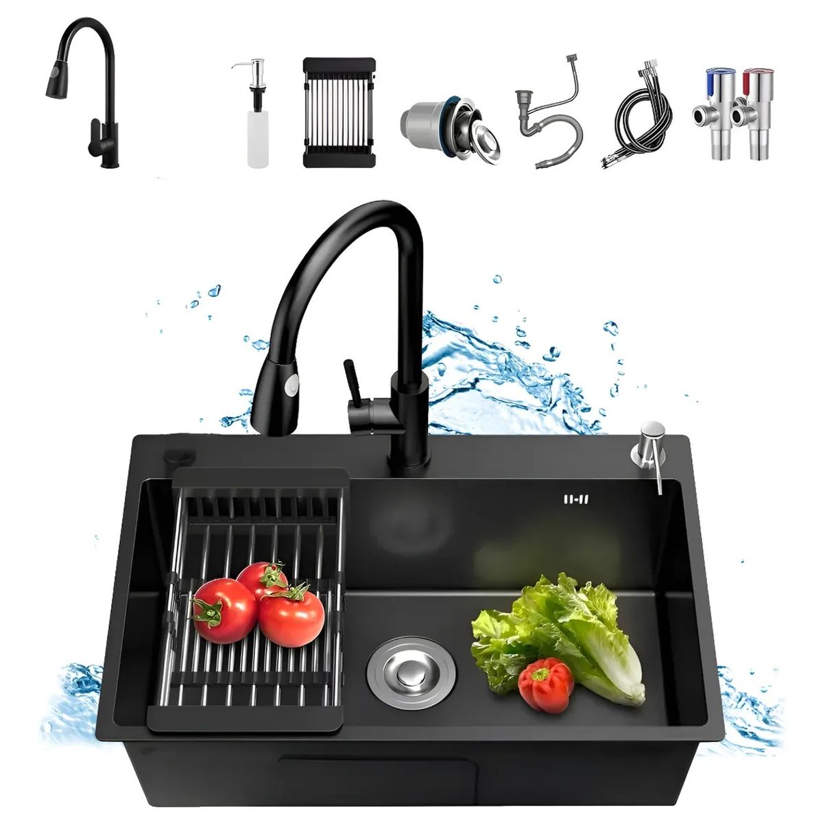 GENERICO - Combo Lavaplatos Empotrable 50x45cm 304 Acero + Accesorios