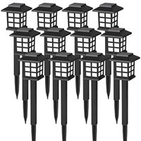 Set 12 Lamparas Luz Solar Jardin Exterior Estaca Solar IP65 Luz cálida