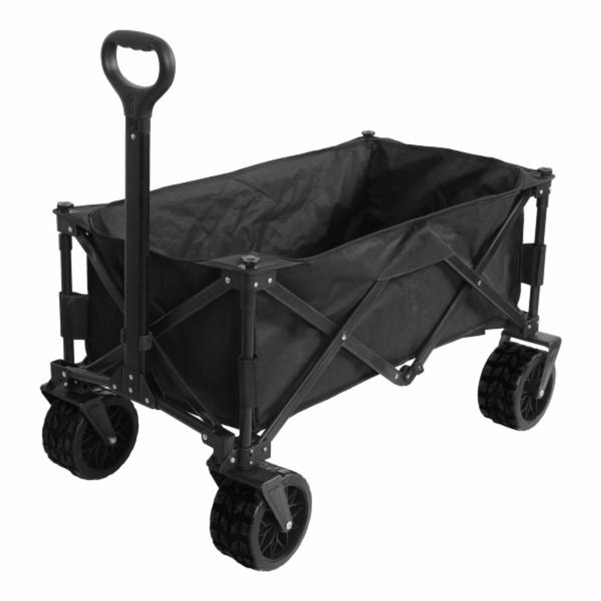 DEWINNER - Carrito plegable transportador con ruedas negro camping playa