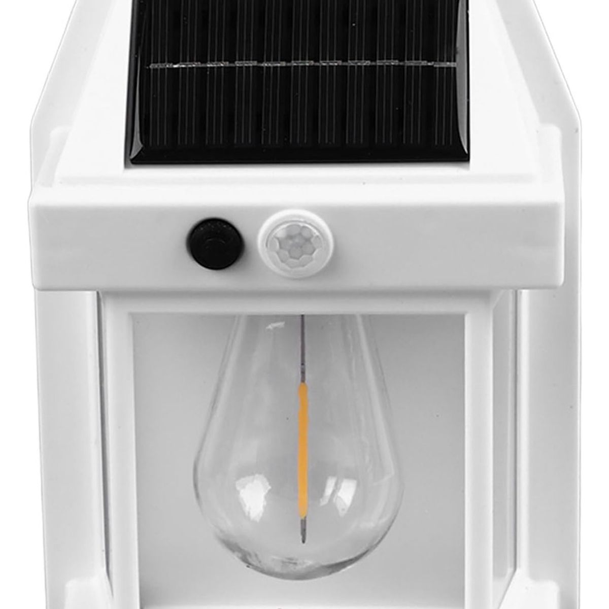 SUPERCENTER - Farol Solar De Pared + Sensor Movimiento Luz Cálida Exterior Blanco