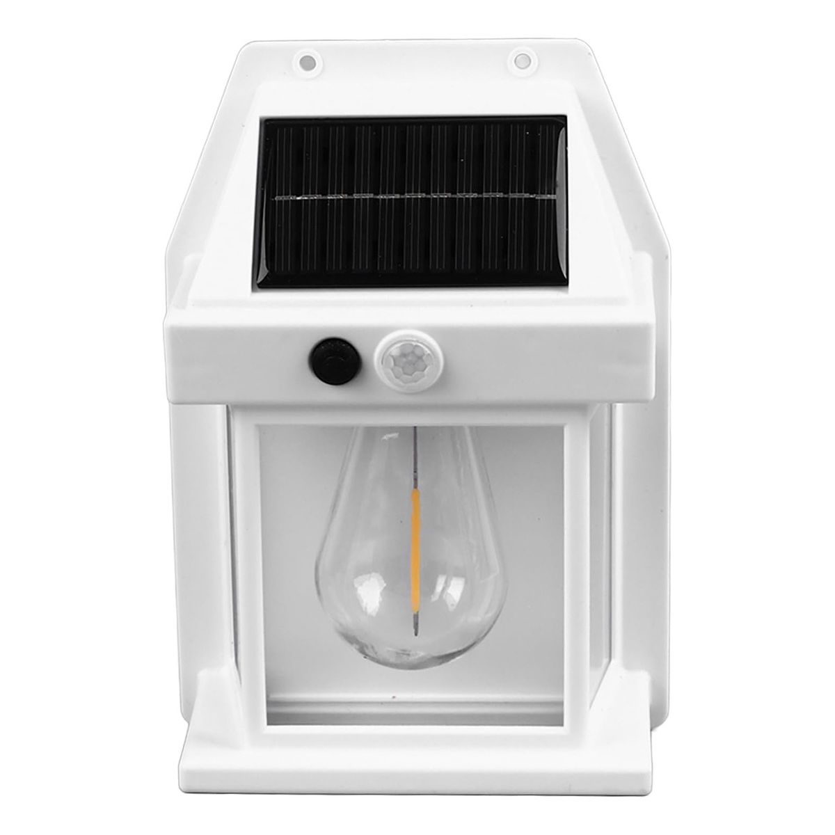 SUPERCENTER - Farol Solar De Pared + Sensor Movimiento Luz Cálida Exterior Blanco