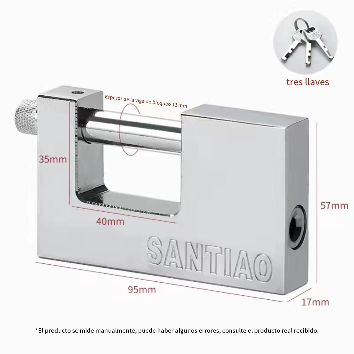 ATURE - Candado Doméstico Antirrobo De 100 Mm