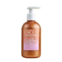 GO NAILS - Crema Gel Corporal Hidratante Con Brillo 250ml Gonails Dorado