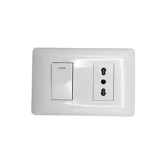 WANT - Enchufe Simple Emb 1016A 250V + Interruptor Simple 912 Blanco -