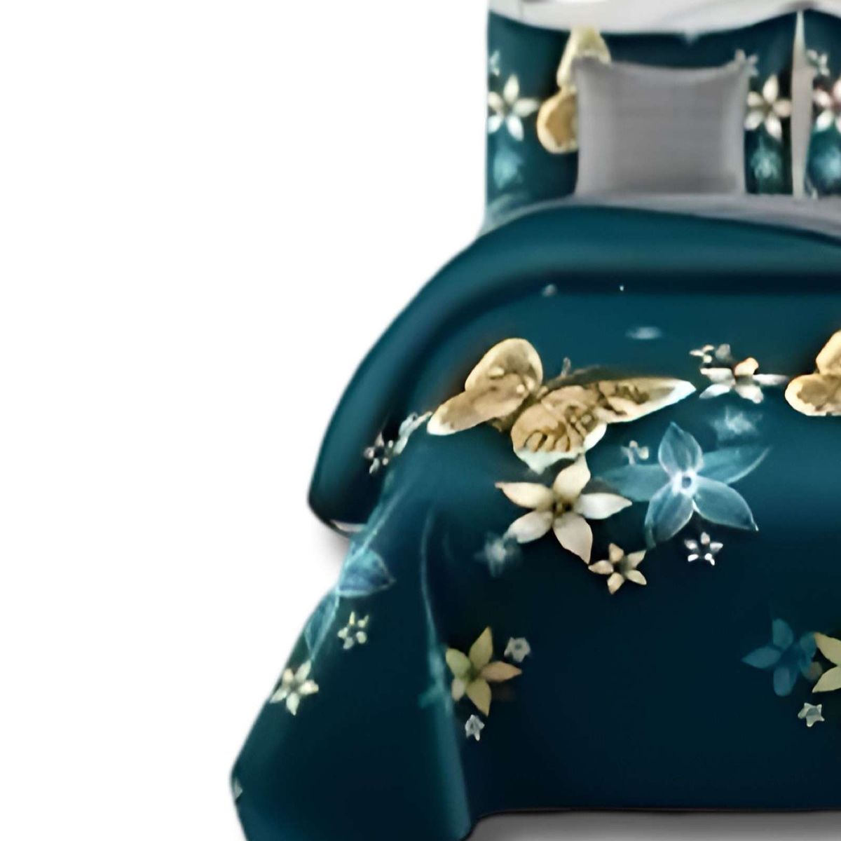 GENERICO - CUBRECAMA COLCHA 9 PIEZAS 2 PLAZAS QUILT MAS SABANAS MAS CORTINA DE TELA