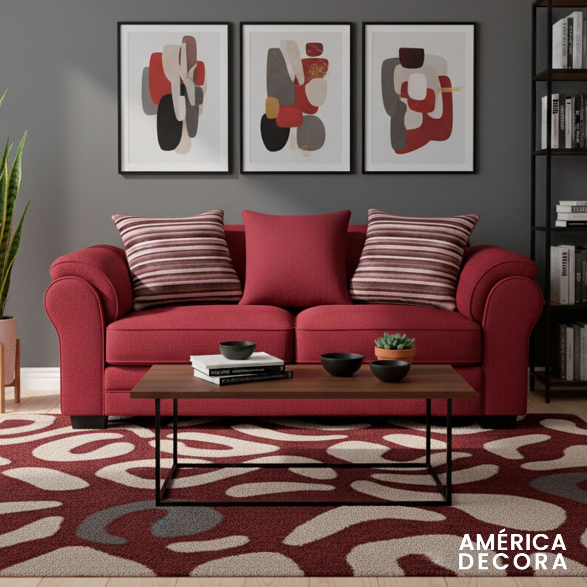 AMERICA DECORA - Sofá 3 Cuerpos XL Con Resorte Estructural Grandón Chenille.