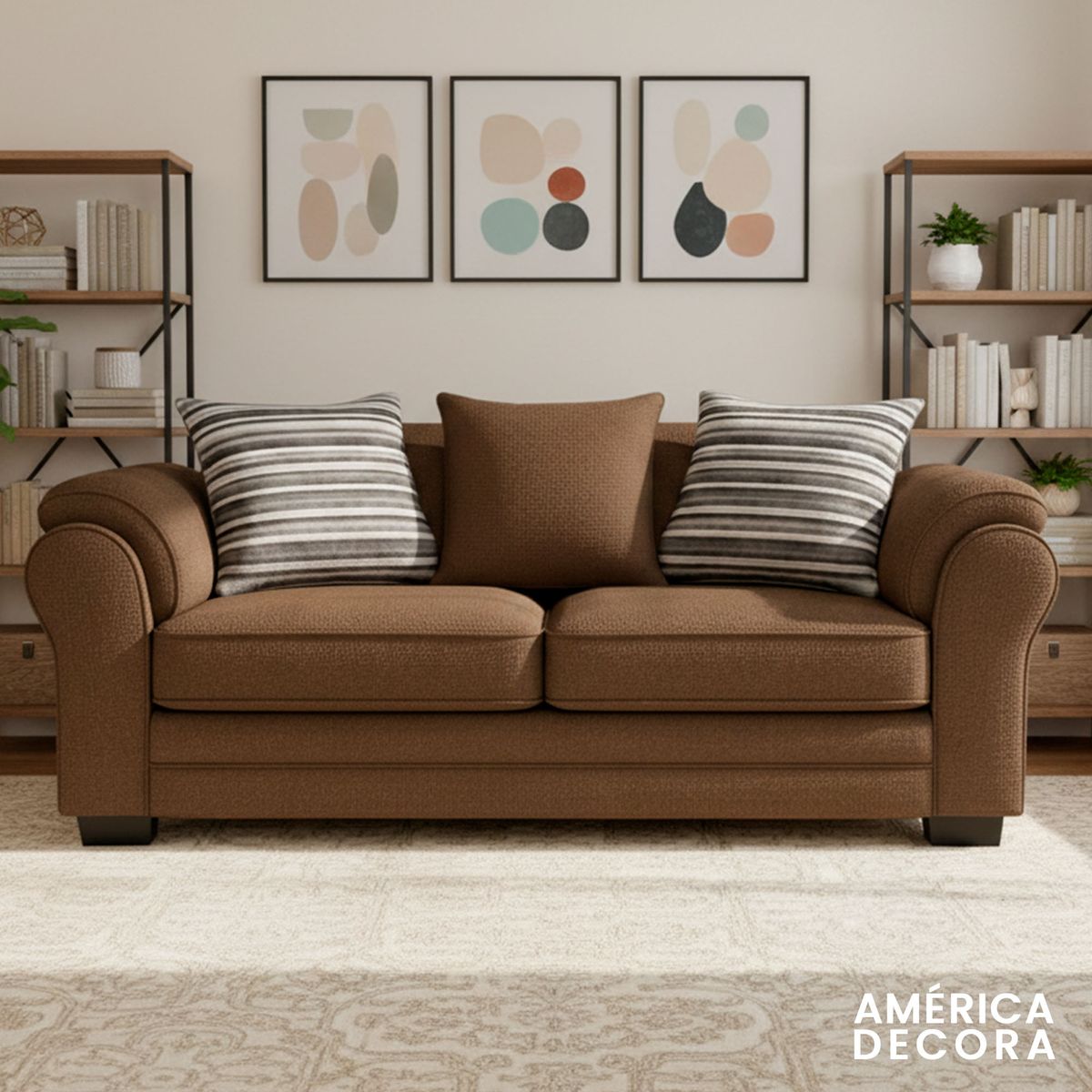 AMERICA DECORA - Sofá 3 Cuerpos XL Con Resorte Estructural Grandón Chenille