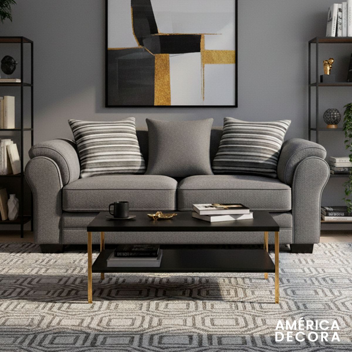 AMERICA DECORA - Sofá 3 Cuerpos XL Con Resorte Estructural Grandón Chenille