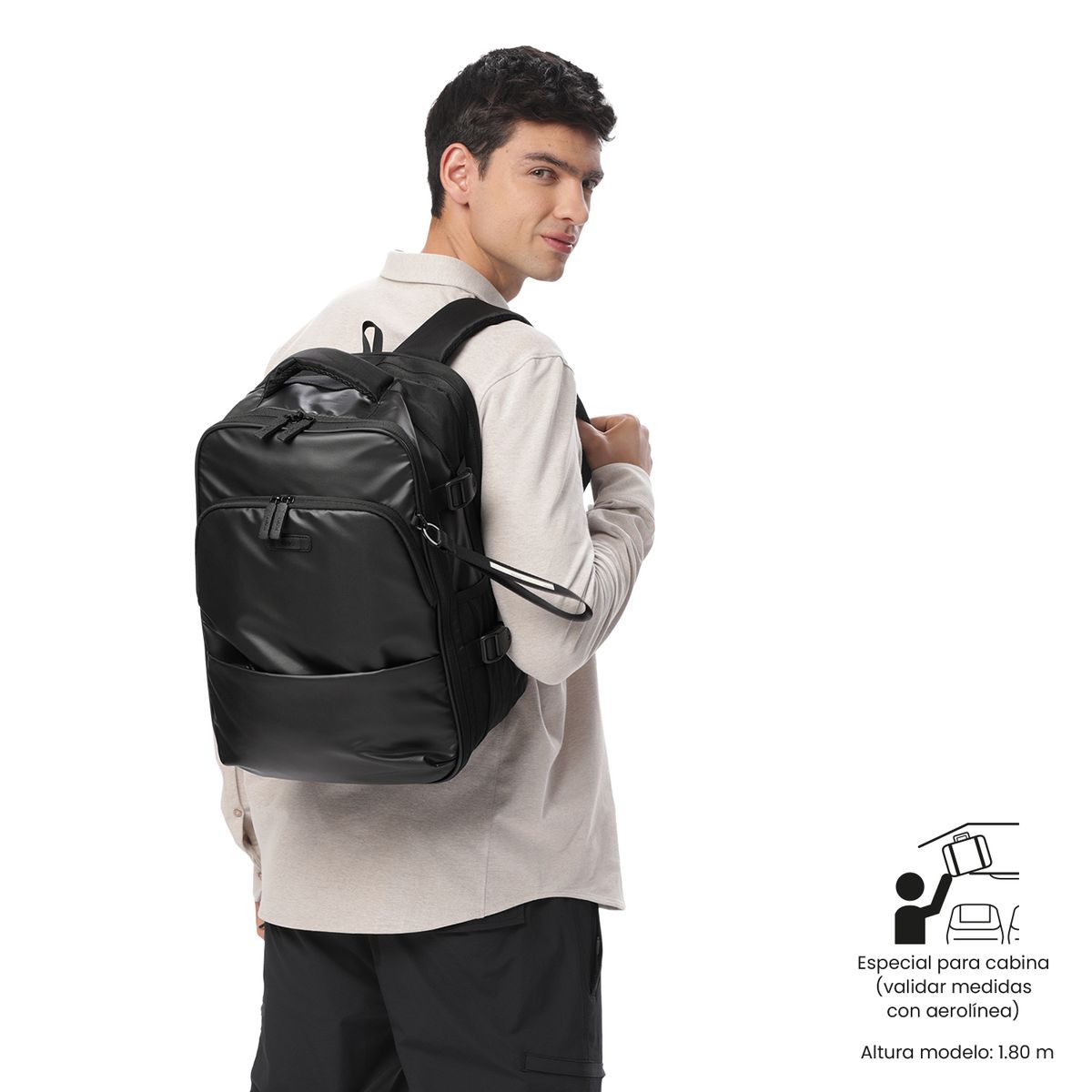 TOTTO - Mochila de Viaje Mediana Trip Negra Totto