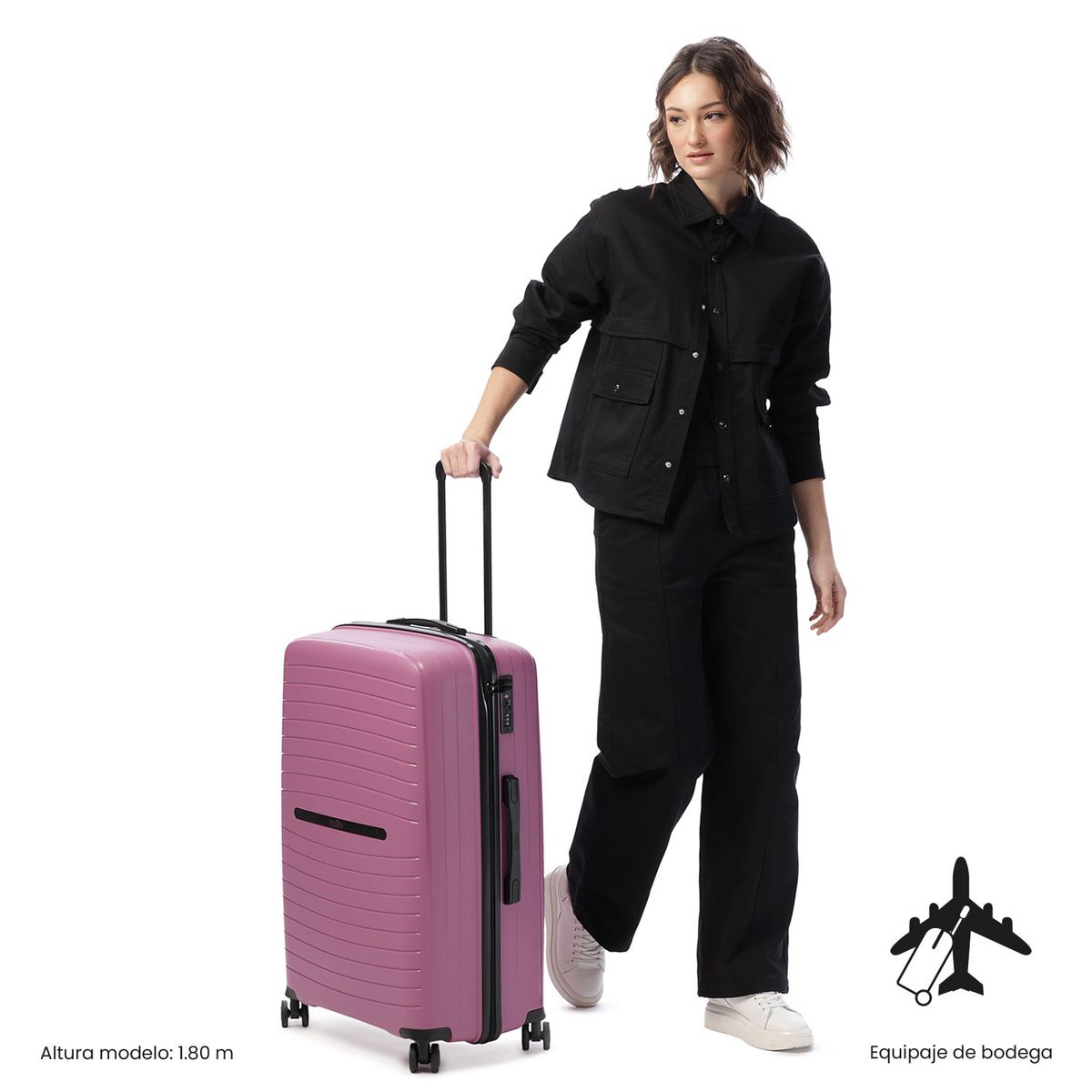 TOTTO - Maleta de Viaje Grande 23 Kilos 360 Wave 2.0 Rosada  Totto