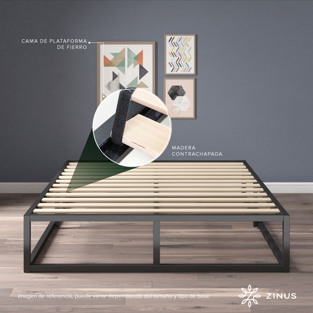 ZINUS - Base de cama JOSEPH Zinus 2 plazas Plus 150x200x25cm