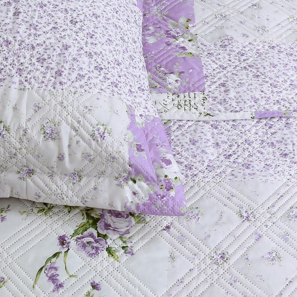 ANDES - Quilt Andes Estampado Patchwork Lila
