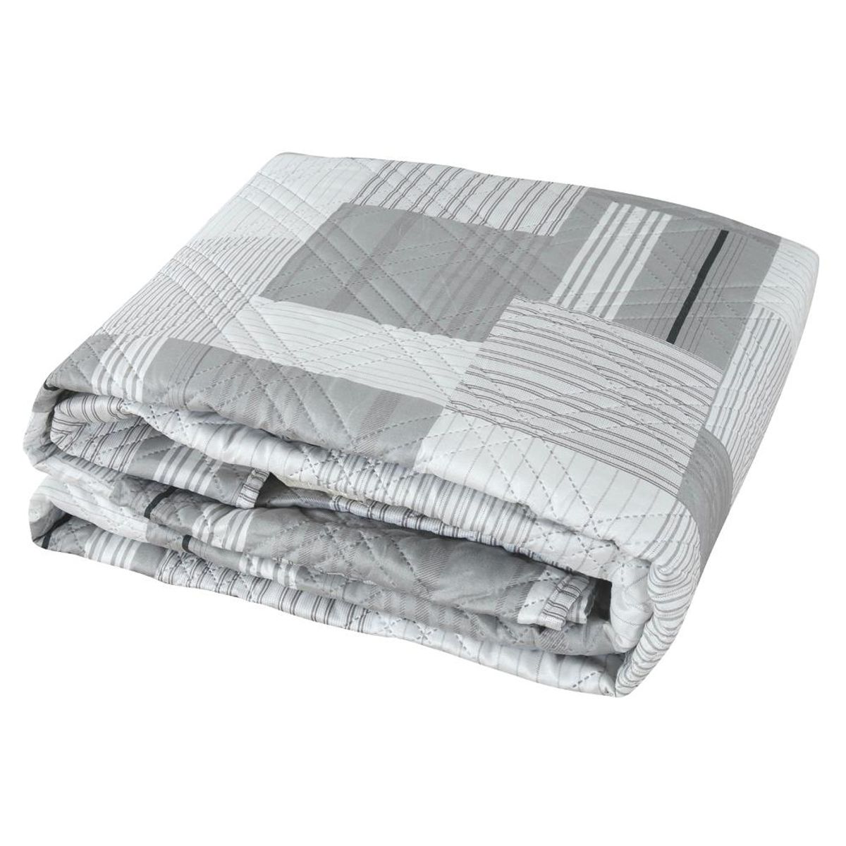 ANDES - Quilt Andes Estampado Patchwork Gris