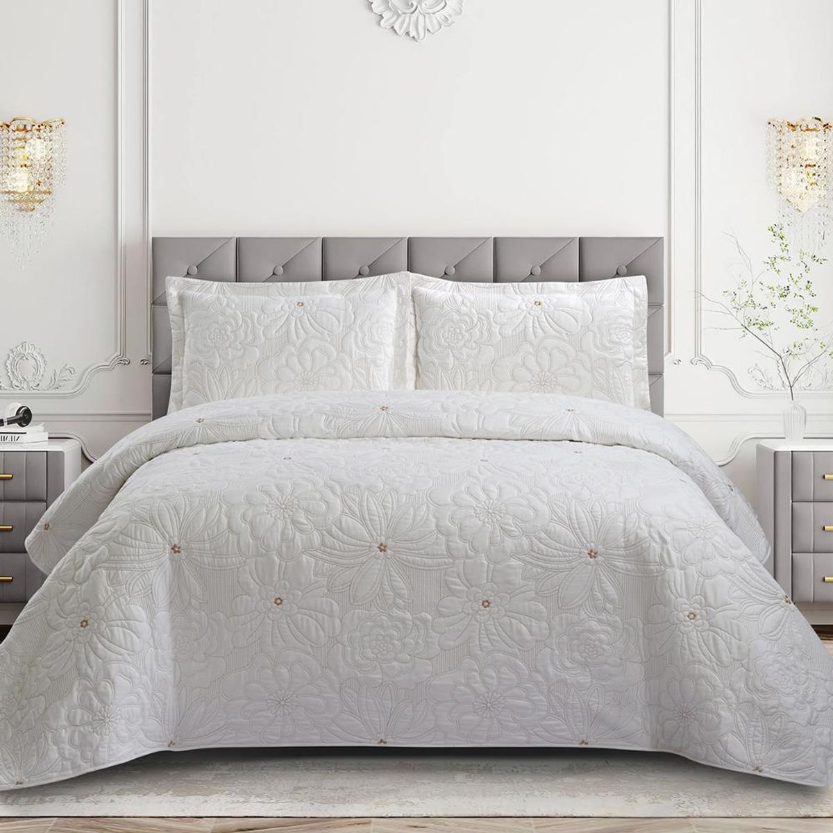 ANDES - Quilt Andes Bordado Florencia Beige