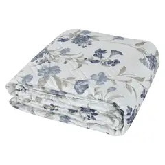 ANDES - Quilt Estampado Hojas Azul