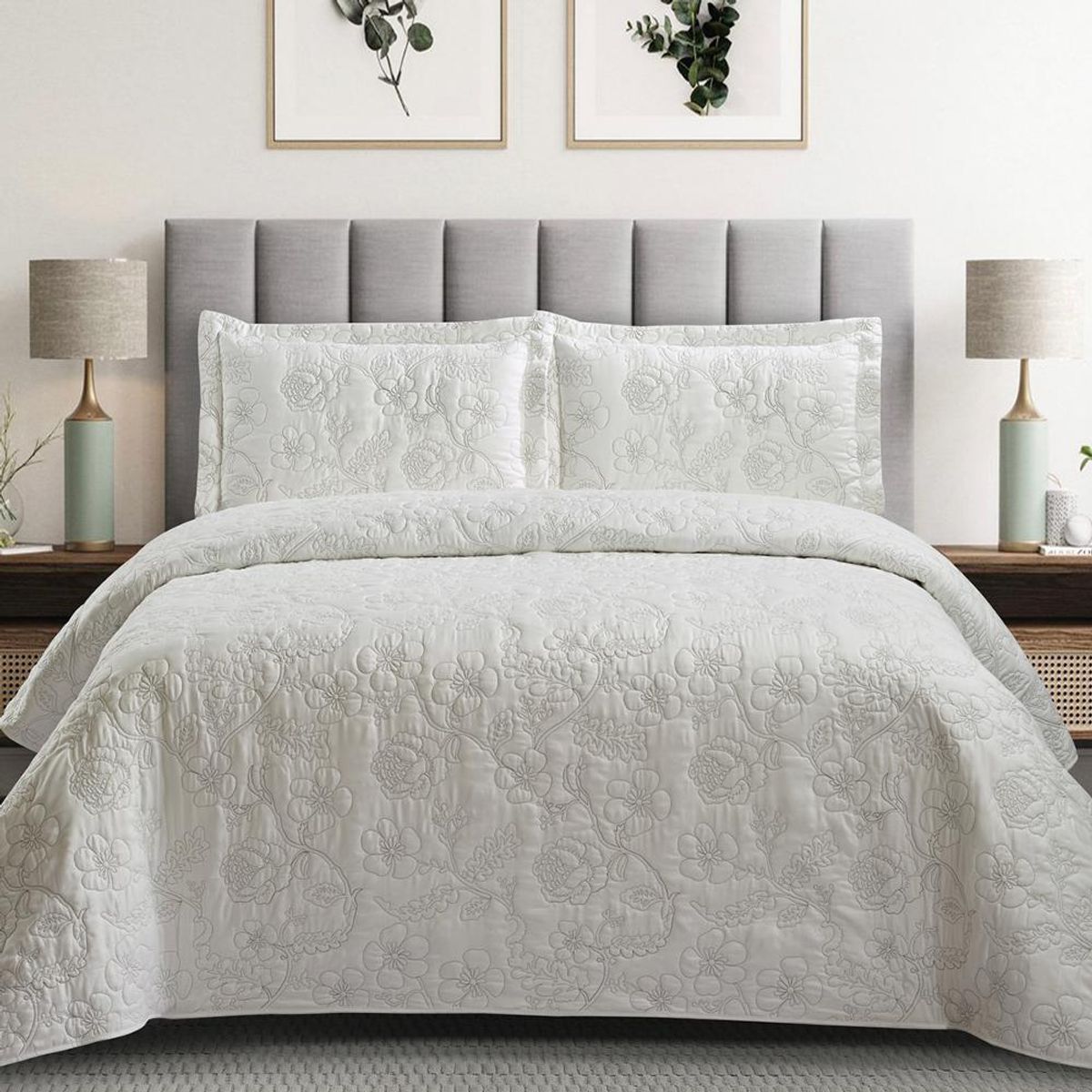 ANDES - Quilt Andes Bordado Florencia Gris