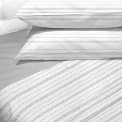 ANDES - Sabanas 180 Hilos Estampada Líneas Gris 2 Plazas