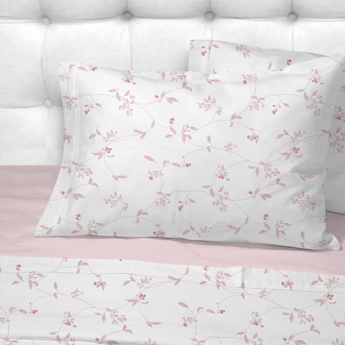 ANDES - Sabanas Andes 180 Hilos Estampada  Enredadera Rosa King