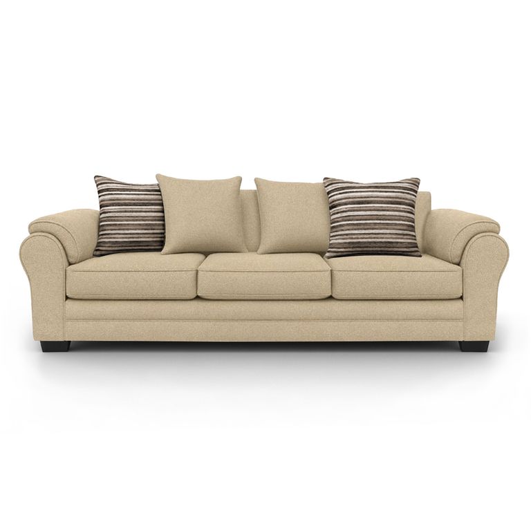 Sofa 4 Cuerpos XL Con Resorte Estructural Grandon Chenille Beige