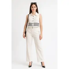 XPRESS RECHARGE - Conjunto femenino elegante sin mangas con detalles en negro