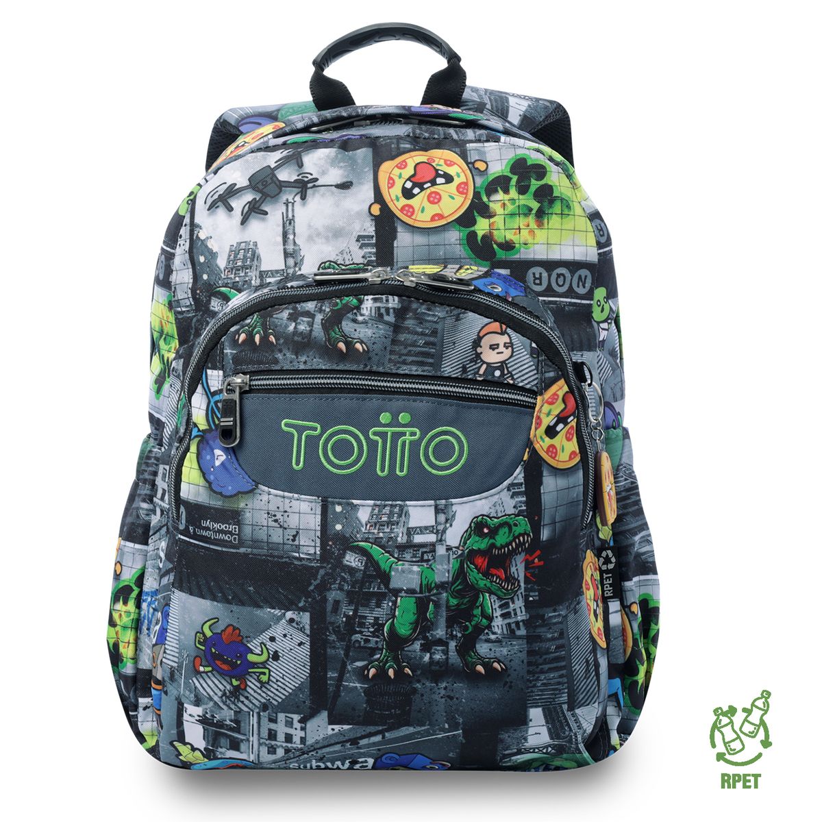 TOTTO - Mochila Escolar Notebook 14 Acuarela Negra  Totto