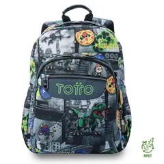 TOTTO - Mochila Escolar Notebook 14 Acuarela Negra