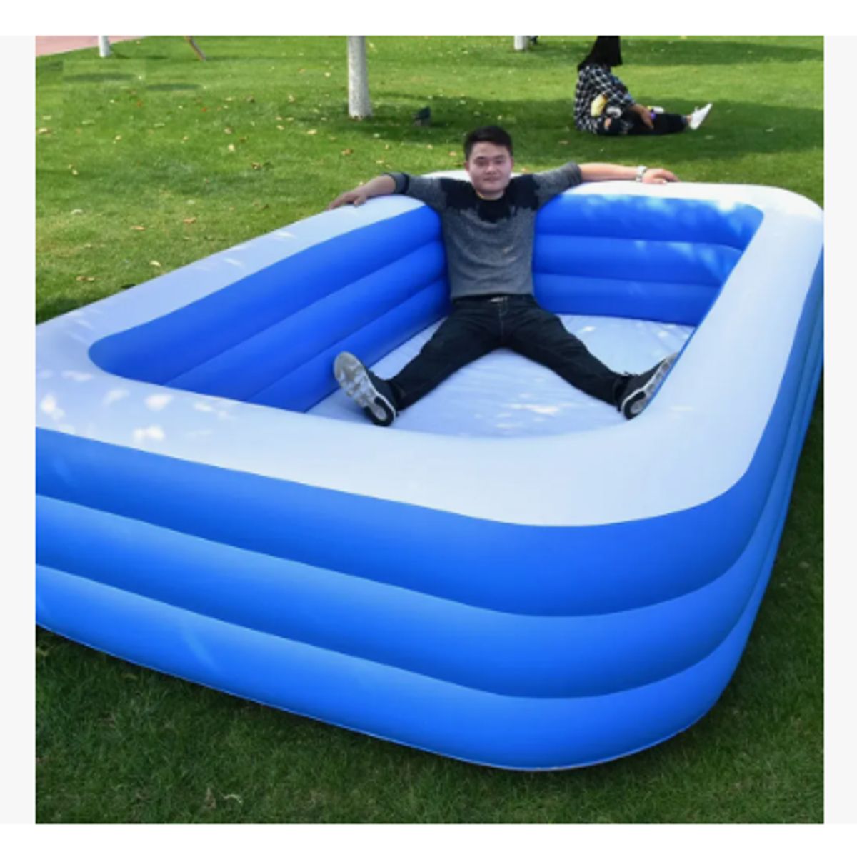 GENERICO - Piscina Inflable Niños Familia Pool Rectangular 180CM  Azul