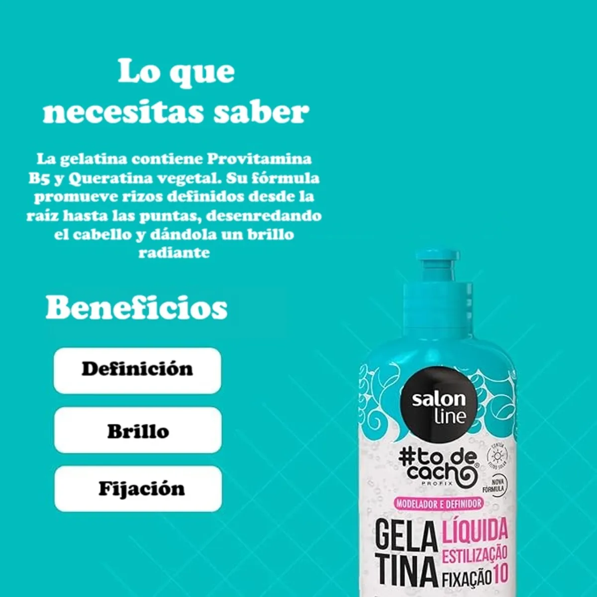SALON LINE - Pack Gel Líquida Estilización Salon Line + Mini Cepillo Flexible Rizos