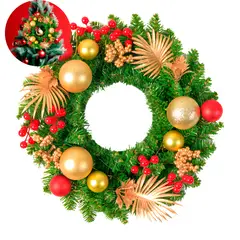 GENERICO - Corona Guirnalda Navideña Decoración Festivo Hogar Puertas 40 Cm