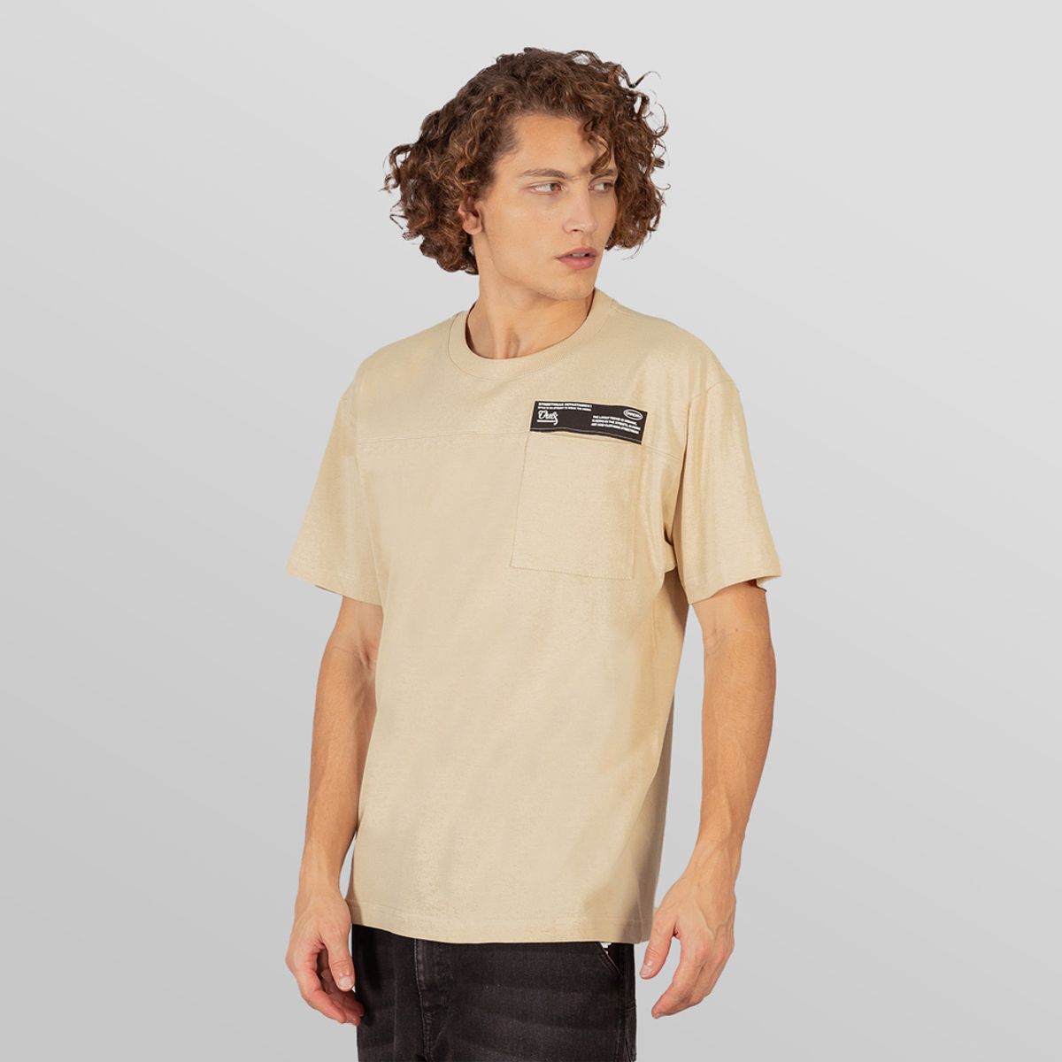 GANGSTER - Polera Mc Especial Patch Beige Overcore