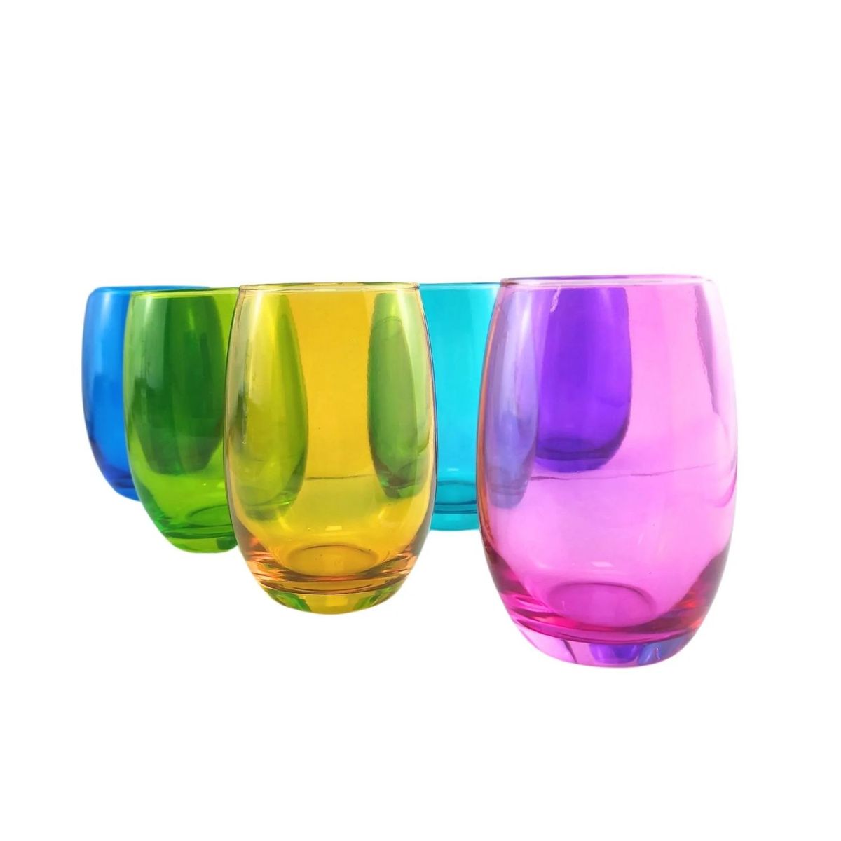 CRISTAR - 6 Vasos Vidrio Altos Mikonos Full Color 460ml Cristar.