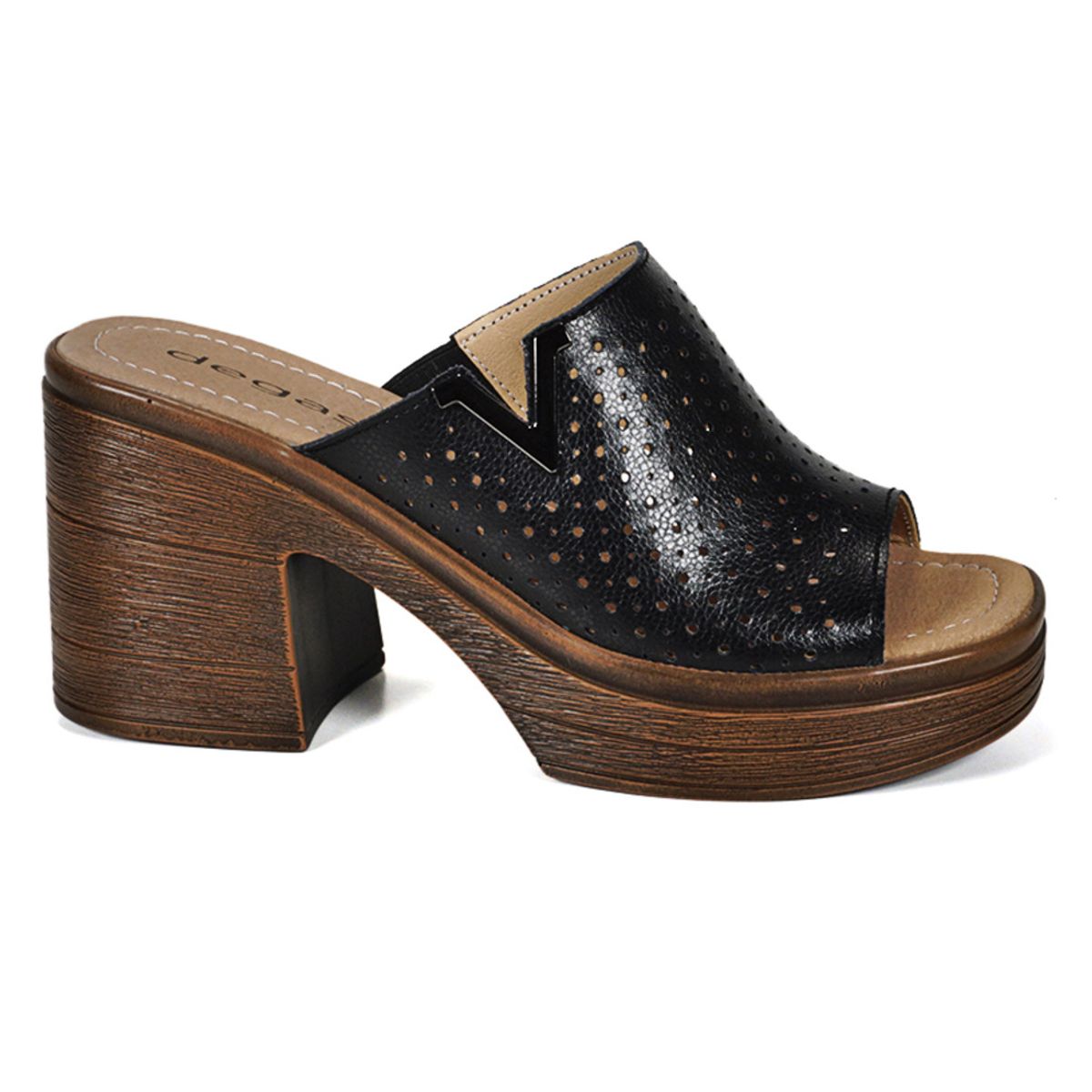 DEGAS - Sandalia Cuero Artis Negro DEGAS