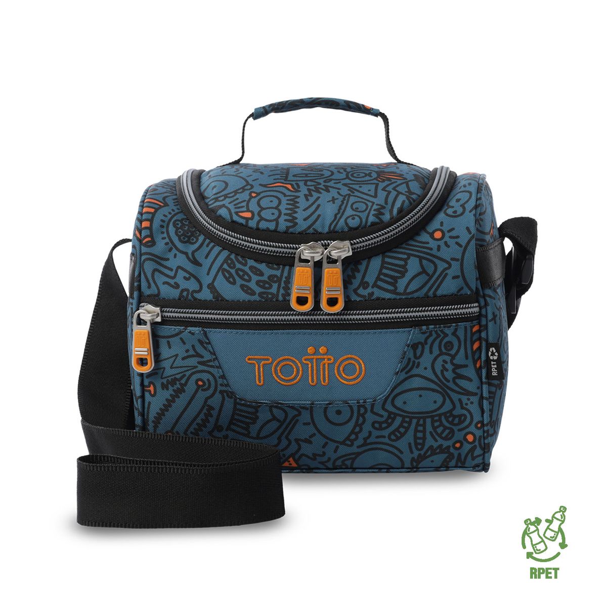 TOTTO - Lonchera Térmica Hombre Pizarra Mediana Azul Totto