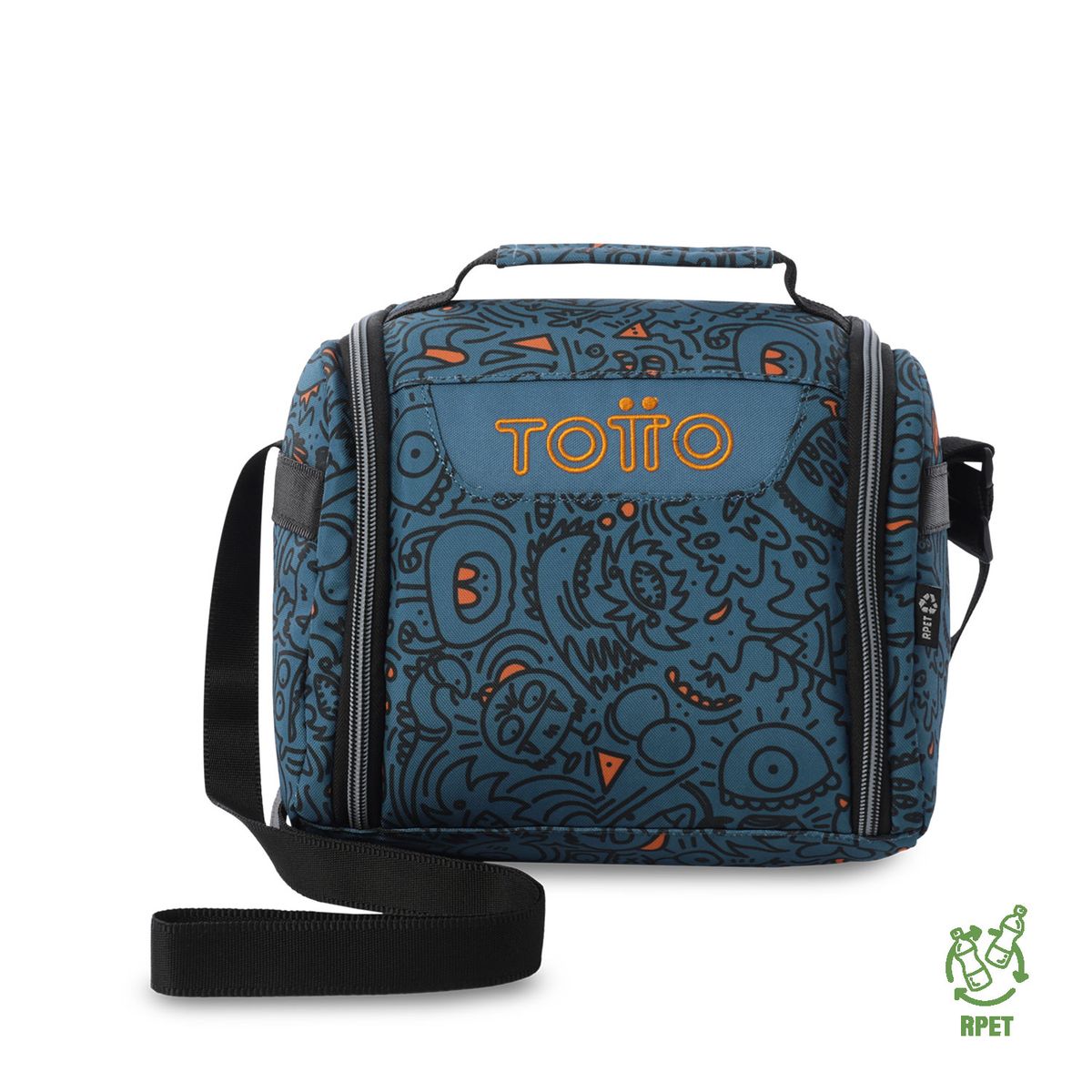 TOTTO - Lonchera Térmica Hombre Resaltador Grande Azul Totto