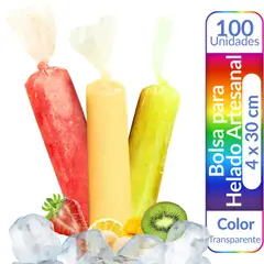GENERICO - Bolsa Para Cubos Caseros Bolsa Helados Artesanales Pack 100