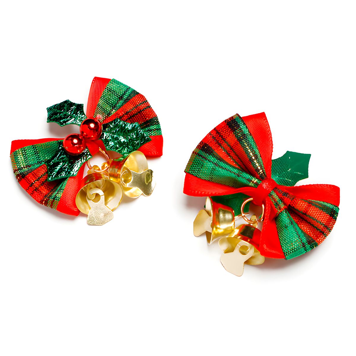 GENERICO - 12 Lazos Navideños Con Campana Colgantes De Decoración Verde con Rojo