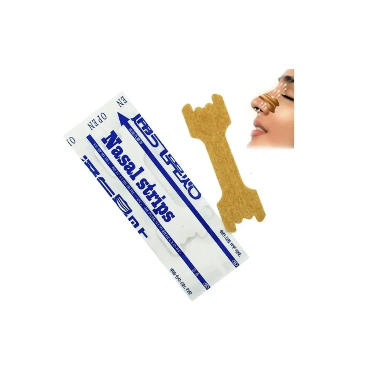 GENERICO - 10 Tiras Nasales Anti Ronquido Roncar Oxigeno Deportes Apnea