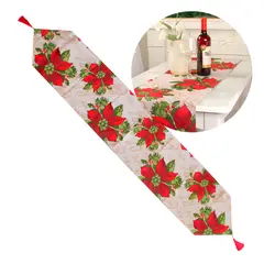GENERICO - Camino De Mesa Navideño Flores Rojas Decorativo 180x35 Cm