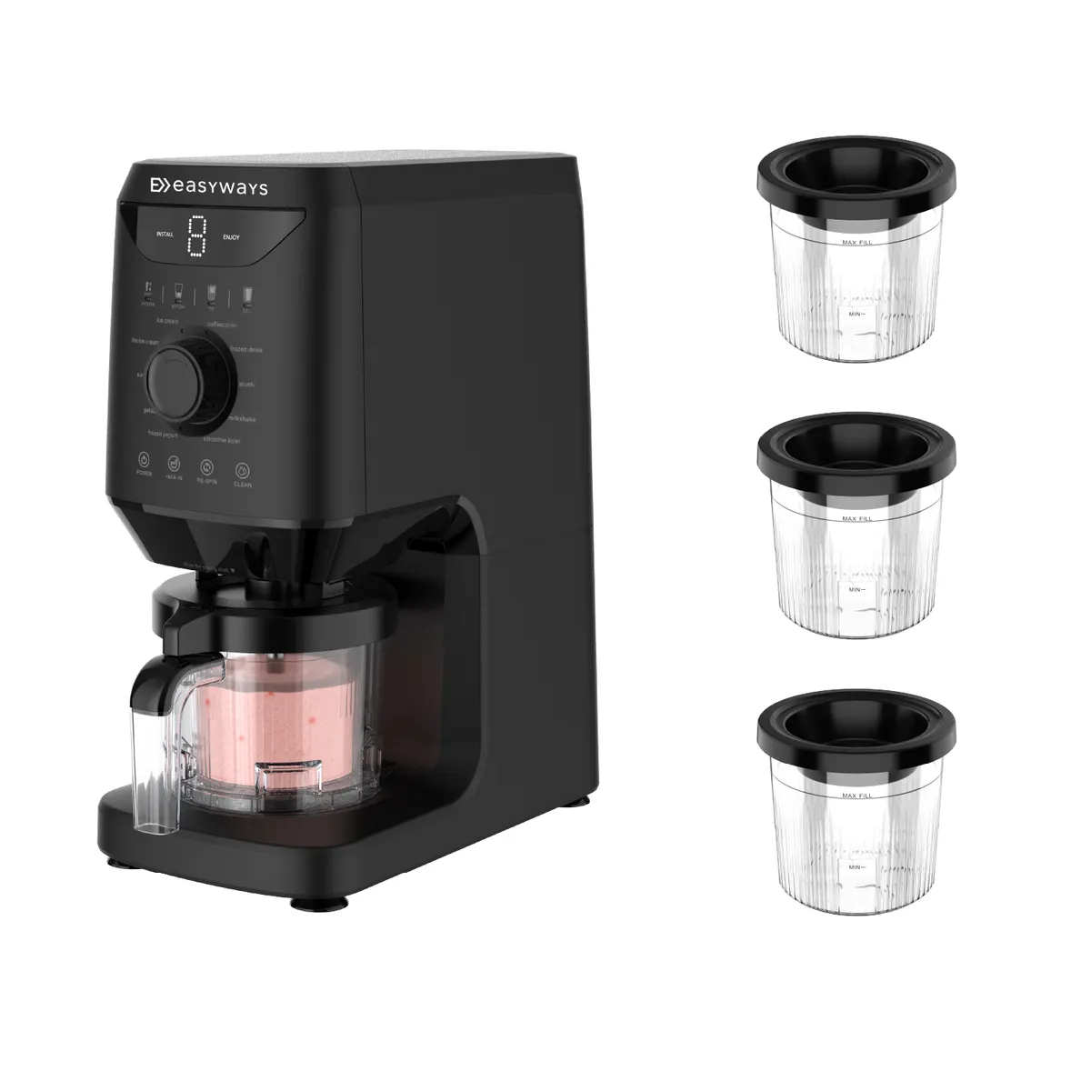 EASYWAYS - Máquina de Helado Amalfi Deluxe + 3 Bowls 500 ml EasyWays