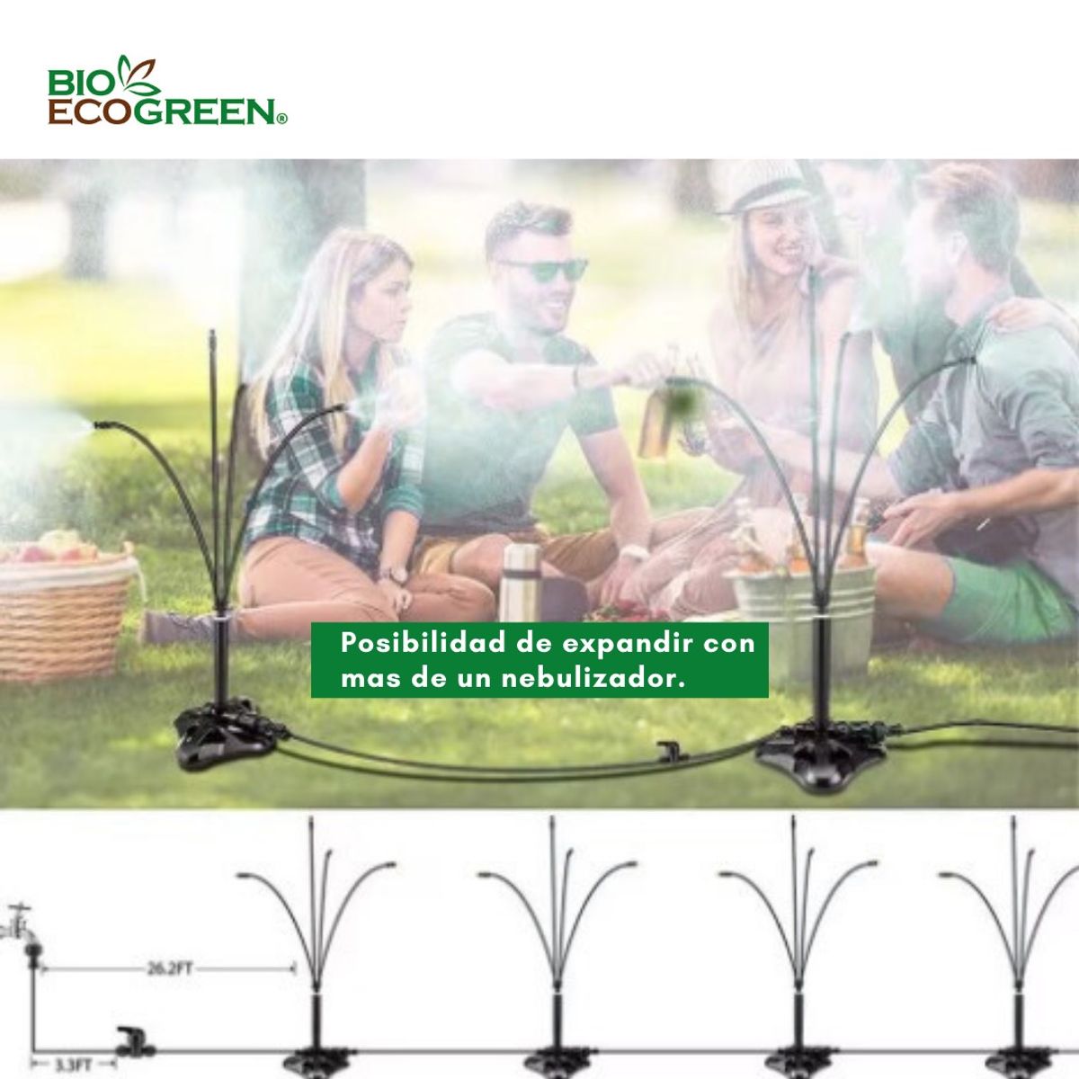 GENERICO - Nebulizador Portátil de Jardin o Terraza Bruma o Mistcooling